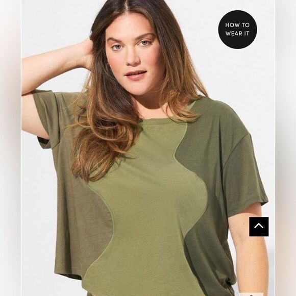 Torrid Vintage Cotton Jersey Crew Neck
Wavy Seam Relaxed Crop Tee - Picture 2 of 6